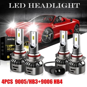 AUXITO 9005 HB3 9006 HB4 LED Headlight Bulbs High or Low Beam Bright White 6000K - Picture 1 of 12