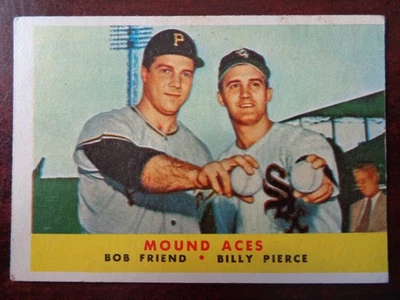 1958 Topps Mound Aces #334 Bob Friend Billy Pierce VG-EX Condition C - Image 1 of 2