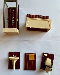 Lundby Dolls House Vintage 1981 Bathroom Set - Picture 1 of 12