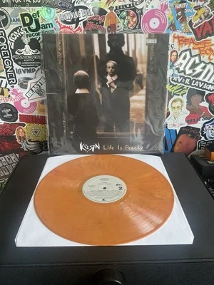 KORN Life Is Peachy VG++ ORANGE/BLACK MARBLE VINYL LTD ED AUSTRALIA  - Image 1 of 2