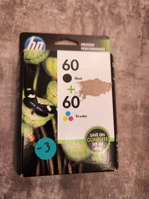 HP 60 cartuchos de tinta preta tricolor N9H63FN pacote combo lacrado válido até 10/2011 - Imagem 1 de 4