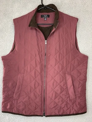 Chaleco Magaschoni MUJERES Grande Acolchado Forrado de Vellón Cremallera Completa Cuello Simulado Granate Foto 1 de 4