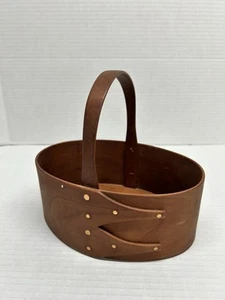 Vintage Shaker 2 Finger Bent Wood Pantry Basket RJ Monroe copper Rivets 7 1/2” - Picture 1 of 7