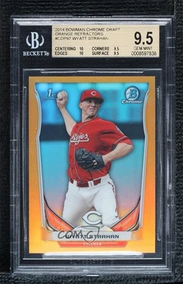 2014 Bowman Draft Chrome Orange Refractor /25 Wyatt Strahan BGS 9.5 GEM MINT - Image 1 of 2