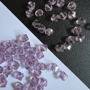 Original Swarovski Kristall funkelnde Perlen in hellem Amethyst Juni Doppelkegel rund - Bild 1 von 7