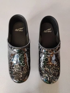 Dansko Women's Clogs Size 39 Worn Once Black And Silver - Picture 1 of 5