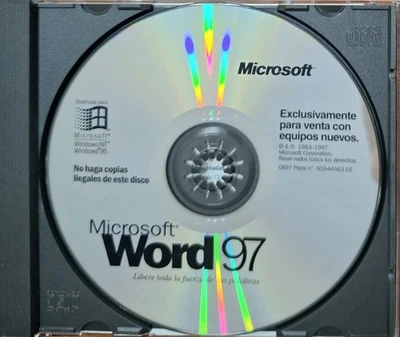Microsoft Word 97 con licencia y CD Original - Immagine 1 di 3