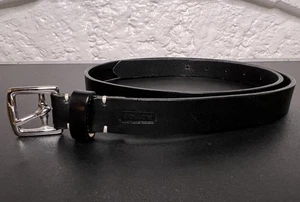 Women’s COACH Italy Vegetable Tanned Black Leather Belt Sz Large - Picture 1 of 7