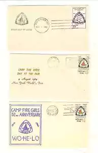 5 CAMP FIRE GIRLS COVERS, 2 FDC, 1 PRIVATE POST, 1 WO-HE-LO, 1 AT FAIR FREE SHIP - Picture 1 of 2