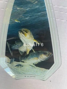 OK Lighting Touch Lamp Glass Panel Fish Striped Bass - Picture 1 of 2