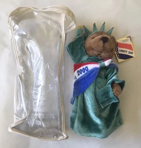 Vintage 2000 Statue of Liberty Bear New in Bag New York Plush 9 Inch Souvenir - Picture 1 of 12