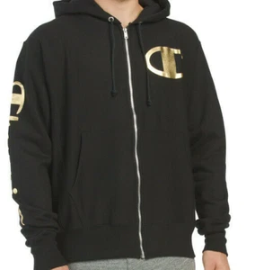 Champion Life Herren Reverse Weave Hoodie mit durchgehendem Reißverschluss Goldfolie Big C Logo Neu mit Etikett Medium - Bild 1 von 2