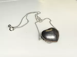 Vintage Sterling Silver Pendant Necklace 925 Jewellery Heart 12.49g - Picture 1 of 8
