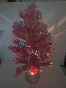 Vintage Barbie Pre-li Holiday Pink Fiber Optic 26” Christmas Tree Works! - Picture 1 of 13