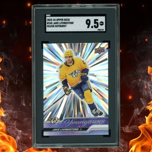 2023-24 Upper Deck JAKE LIVINGSTONE Young Guns Silver Outburst SGC 9.5 #245