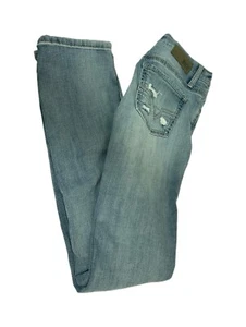 Pantalones de mezclilla BKE Jake pierna recta azul hebilla desgastados elásticos para hombre 29L 29x33 - Imagen 1 de 9