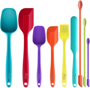 Silicone Spatula Set Kitchen Utensils for Baking Cooking Mixing Heat Resistant - Picture 1 of 7