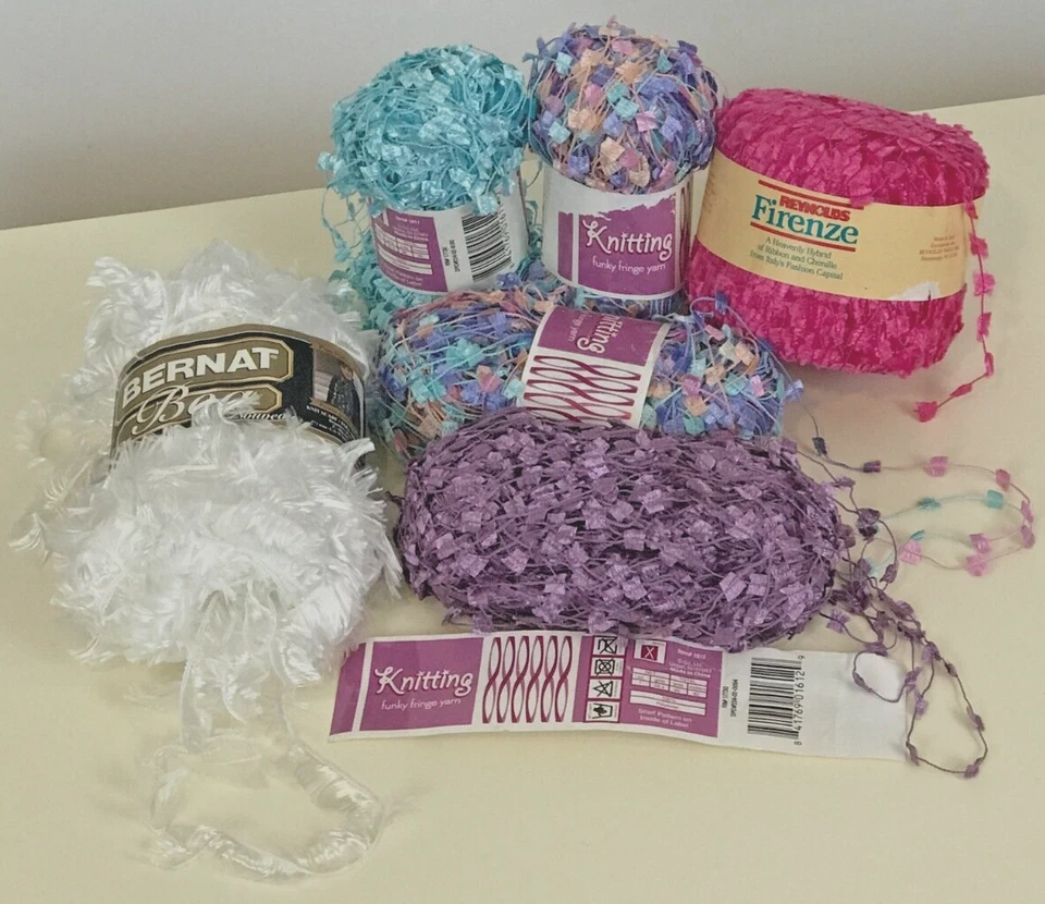Reynolds Firenze Hybrid of Ribbon & Chenille Bernat Knitting 6 Yarns Italy/China - Image 1 of 4