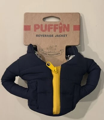 Puffin - The Puffy Beverage Jacket - Lata aislante talla única, azul y amarillo nueva Foto 1 de 4