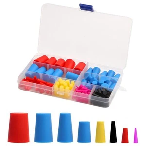 100 Pcs Silicone Rubber Tapered Plug High Temperature Resistant Assortment Kit - Picture 1 of 6