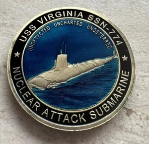 U.S. NAVY Attack USS Virginia Submarine Challenge Coin USN Silent Service NEW! - Picture 1 of 3