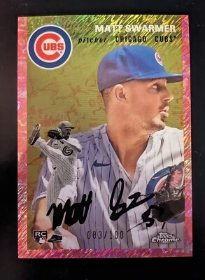 2023 Topps Platinum Anniversary Matt Swarmer /100 Toile Cream/Fuchsia Refractor - Image 1 of 2