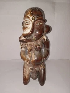 African Tribal Art, Pende Tribe Statue Sick Man Illness Figure Fetish - Picture 1 of 9