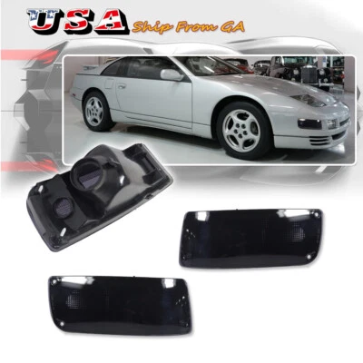 Luces de señal de giro del parachoques delantero con lente de humo de 2 piezas para Nissan 300ZX Z Z Z32 1990-1996 Foto 1 de 4