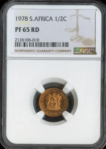 1978 South Africa Half Cent 1/2C NGC PF65 RD Quality - Picture 1 of 2