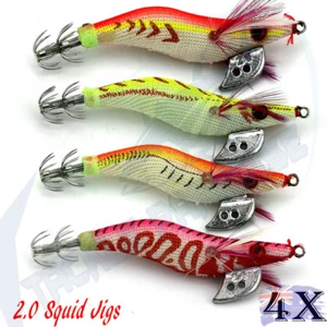 2.0 Egi Squid Jigs Jags Fishing Lures Calamari Arrow Night Jap Jig #2 Glow Tail - Picture 1 of 1