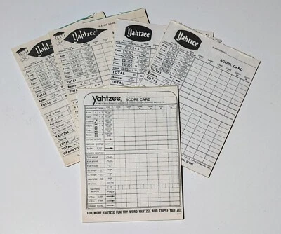Yahtzee Game Vintage Score Cards 3 Styles 1956 & 1982 4 Partial Pads 70 Sheets - Image 1 of 4