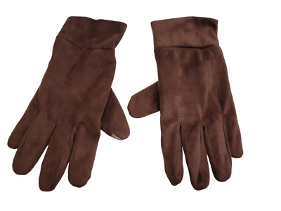 Guantes de conducción de gamuza sintética marrón para mujer suaves forrados finos empuñaduras para dedos S/M Foto 1 de 4