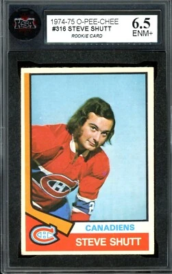 1974-75 OPC O PEE CHEE NHL #316 STEVE SHUTT RC KSA 6,5 EX-NM + novato canadiense Foto 1 de 2