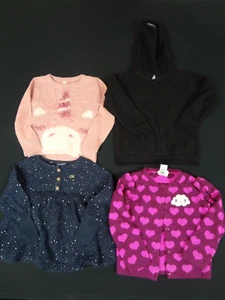 LOT OF 4 4T LONG SLEEVE T-SHIRTS SWEATSHIRTS JACKETS CALVIN KLEIN HEARTS - Picture 1 of 5