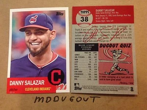DANNY SALAZAR #38 ACE INDIANS MVP Star #ed/49 made 2016 Topps Archives 1953 5x7 - Picture 1 of 1