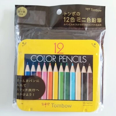 Tombow Mini Colored Pencils 12 Set Metal Tin Japanese Stationery - Image 1 of 2