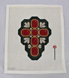 Associated Talents Handpainted Needlepoint Canvas Jeweled Cross Red 9209 - Picture 1 of 3