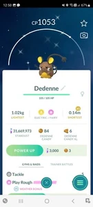 SHINY ✨ DEDENNE!!! ✨ - PKMN GO!!! - NOT REGISTERED!! - Picture 1 of 2