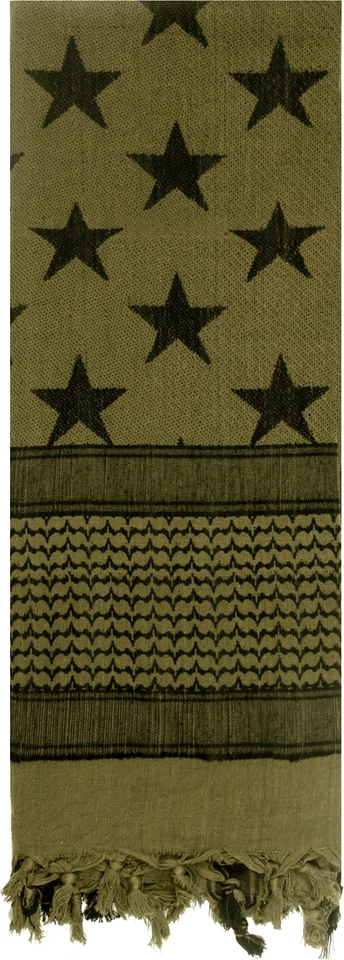 Stars and Stripes Olive Drab Shemagh Tactical Desert Scarf Rothco 8864