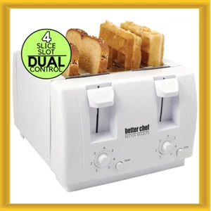 Better Chef IM-241W White 4 Slice Dual Control Bread Bagel Family Size Toaster - Picture 1 of 1