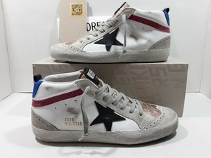 golden goose white leather blue suede
