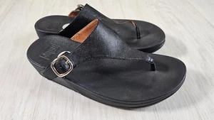 FITFLOP Women's Thong Sandal Flip Flops w/ Buckle (US 8 / EU 39) 458-001 Black - Picture 1 of 10