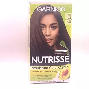 Garnier Nutrisse Nourishing Hair Color Creme, Cocoa Bean #43 Dark Golden Brown - Picture 1 of 4