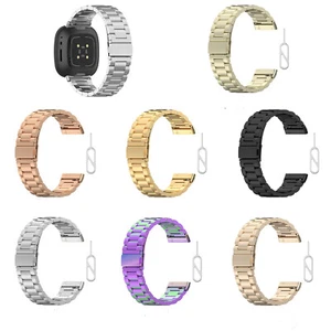 Three Beads Stainless Steel Watch Strap for Fitbit versa4/sense2/versa3/sense - Picture 1 of 18