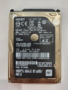 HTS541010A9E662, PN: 0J38093, MLC: DA5747 , HGST 1Tb 2.5" HDD - Foto 1 di 2
