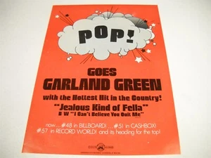 GARLAND GREEN Goes Pop with Jealous Kind Of Fella Original 1969 Promo Display Anuncio - Imagen 1 de 1