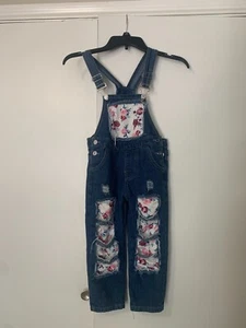 *CLEARANCE* Kids Size L Patchwork Floral Overalls - Picture 1 of 5