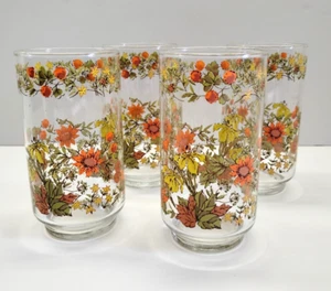 Set 4 bicchieri bicchieri vintage Libbey Indian Summer Harvest 12 oz - Foto 1 di 5