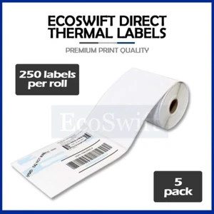 5 Rolls 4" x 6" Zebra 2844 Eltron ZP450 Direct Thermal Shipping 1250 Labels - Picture 1 of 8