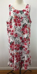 KATIES SIZE 20 WOMENS FLOUNCE FLORAL LINEN DRESS SLEEVELESS MIDI LENGTH NEW TAGS - Picture 1 of 9